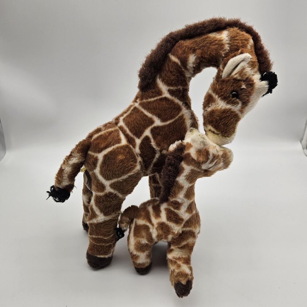 Aurora Miyoni Giraffe Mother Baby Calf‎ Plush Stuffed Toy Safari 16"